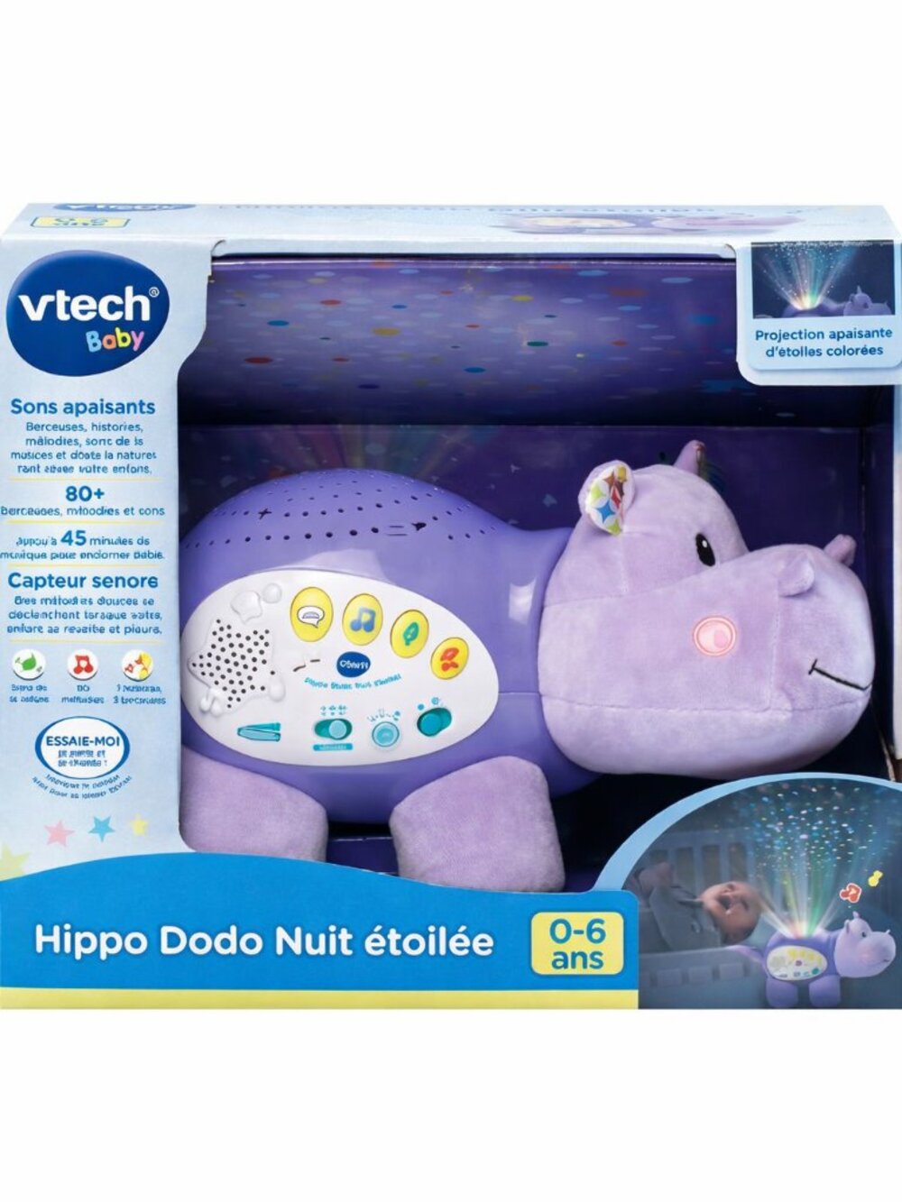 VTech Soothing Starlight Hippo (Hippo dodo nuit étoilée )-(French ) New in Box